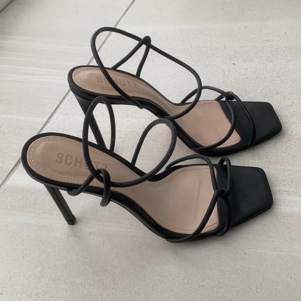 Schulz black straps heels